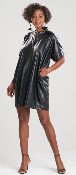 VEGAN LUXE LEATHER CAFTAN DRESS