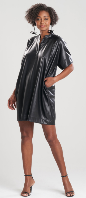 VEGAN LUXE LEATHER CAFTAN DRESS Loom & Magpie Boutique VEGAN LUXE LEATHER CAFTAN DRESS Loom & Magpie Boutique