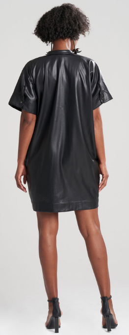 VEGAN LUXE LEATHER CAFTAN DRESS