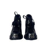 Black Textured Leather Bootie 38.5