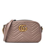 Calfskin Matelasse Small GG Marmont Chain Shoulder Bag Porcelain Rose