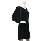 Lambskin Quilted Jumbo Double Flap Black