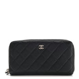Lambskin Quilted Zip Around Wallet