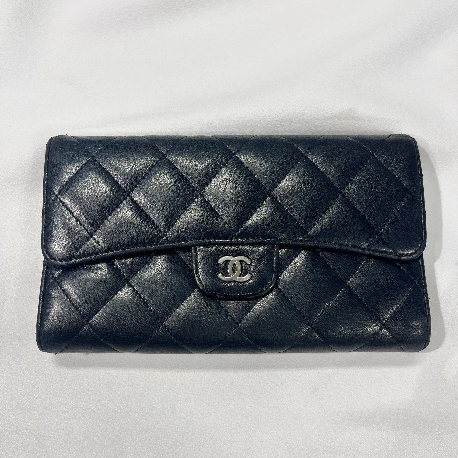 Chanel Black Quilted Leather Double Flap Jumbo Bag