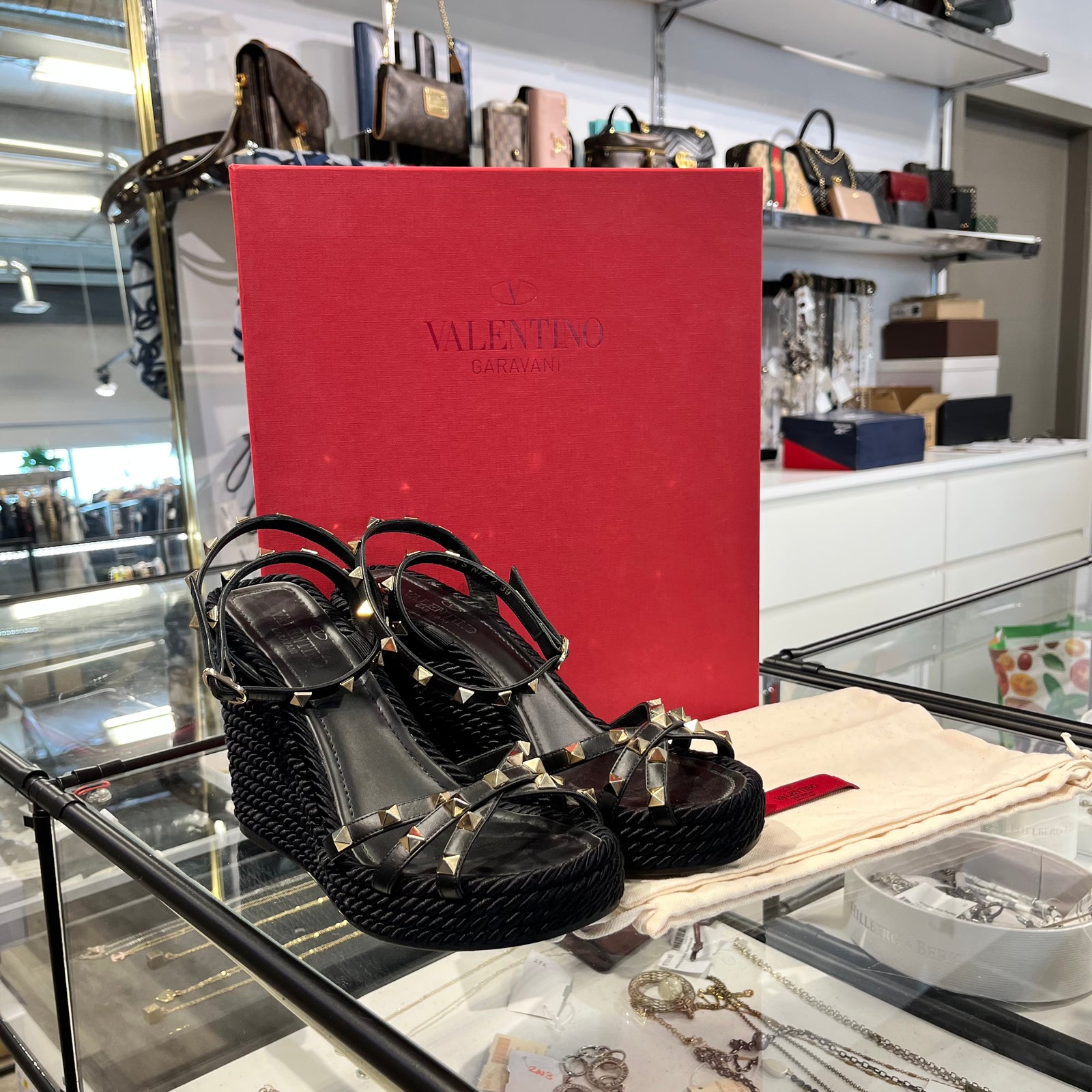 Braided Platform Wedge Black 39