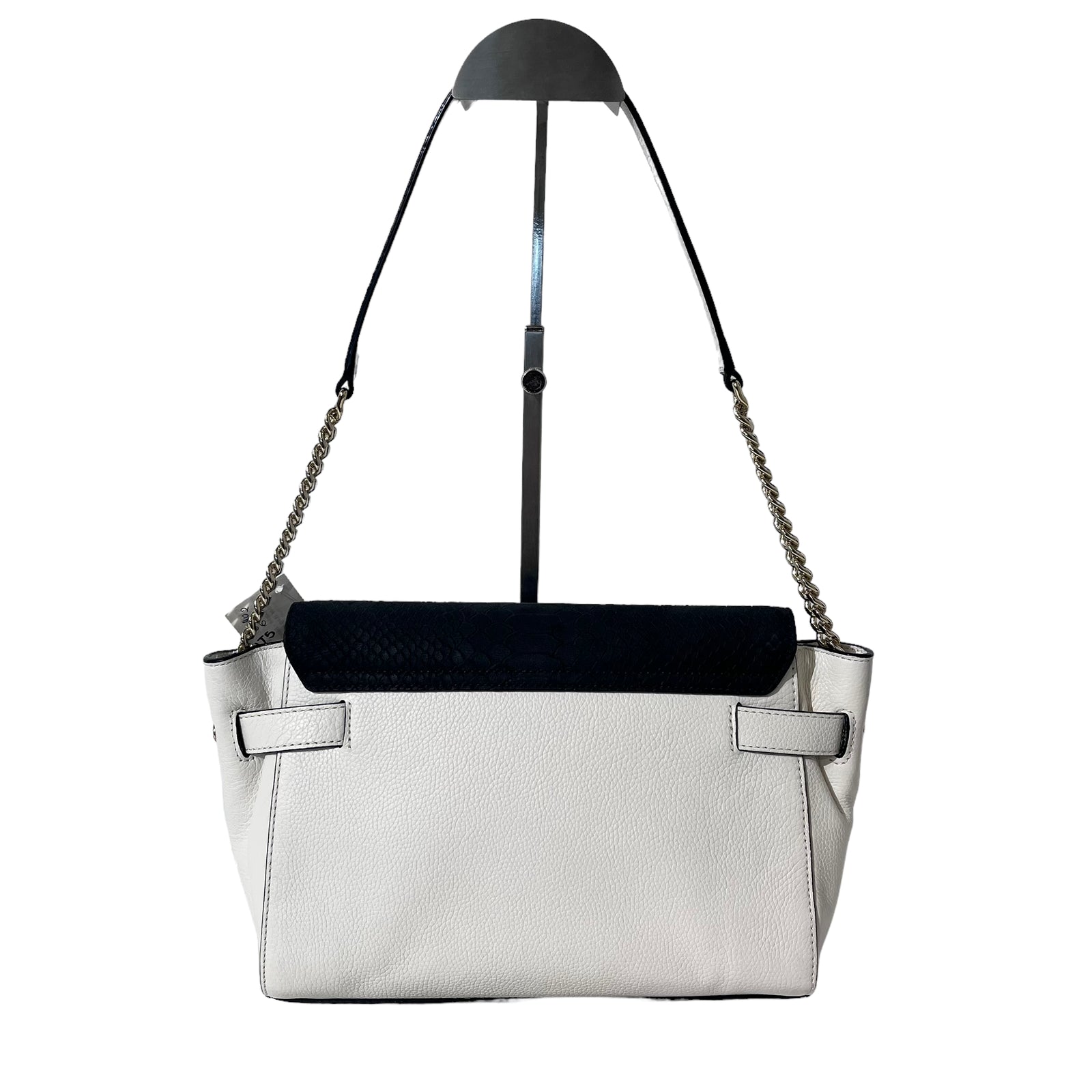 Black/White Shoulder Bag w Scale Texture