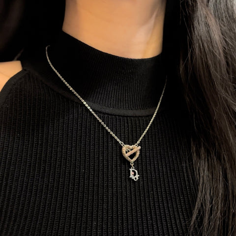 Repurposed Vintage Silver LV Lock Necklace