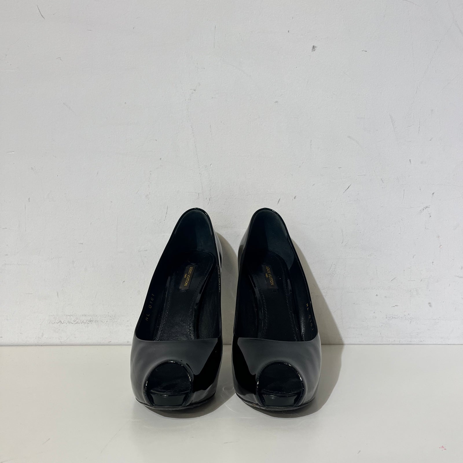 Patent Calfskin Oh Really Peep Toe Pumps 38.5 Amarante Loom