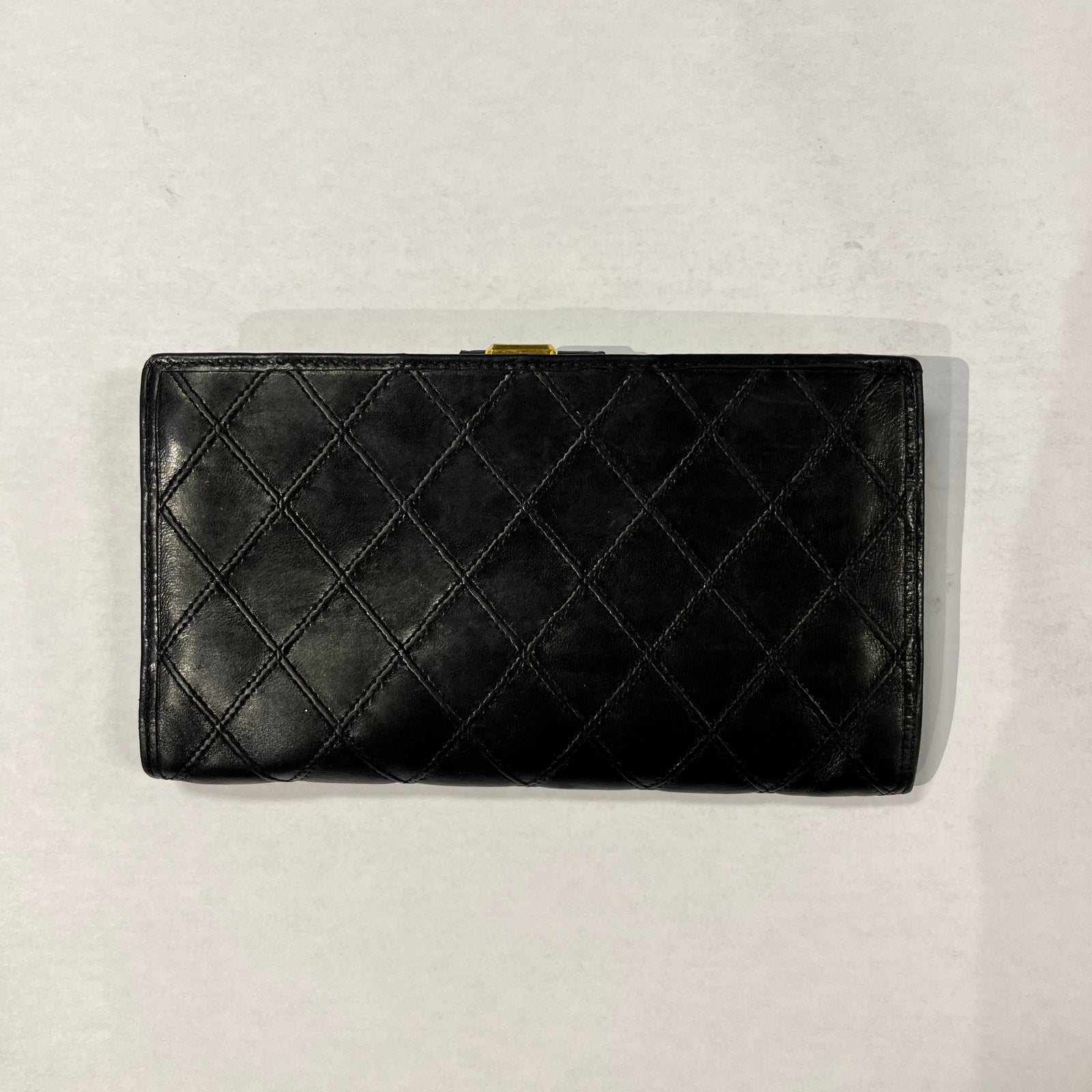 Vintage Lambskin Diamond Stitched French Wallet