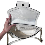 Black/White Shoulder Bag w Scale Texture