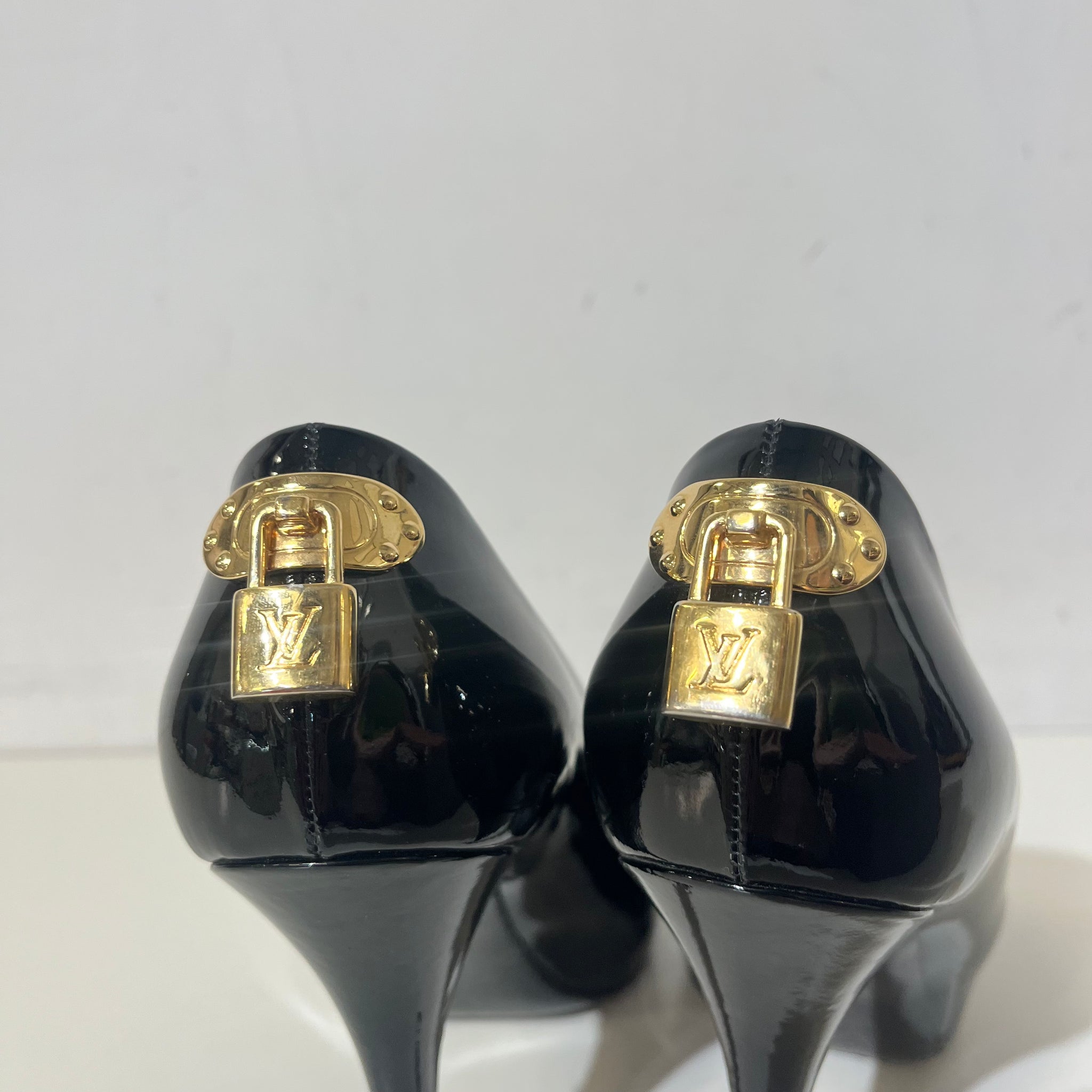 Patent Calfskin Oh Really Peep Toe Pumps 38.5 Amarante