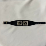 Crystal Monogram Leather Bracelet