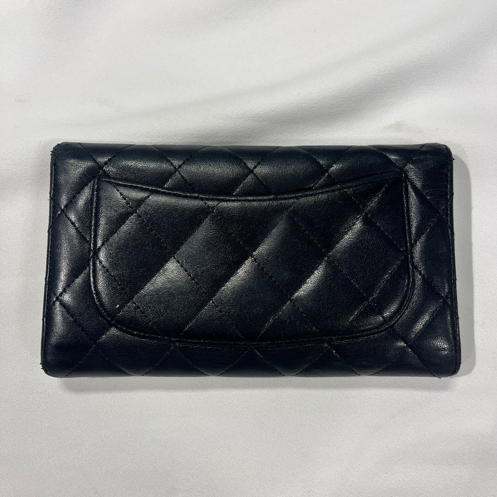 Chanel CC Silver Metallic Flap Wallet