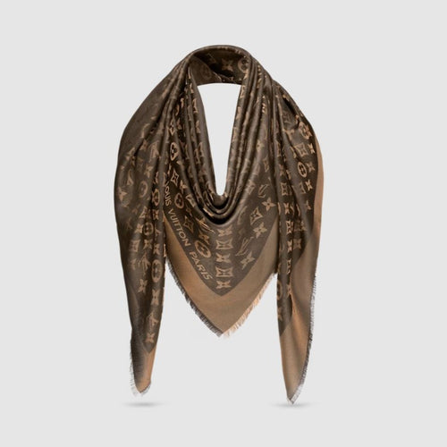 Brand New Monogram Shine Shawl Brown