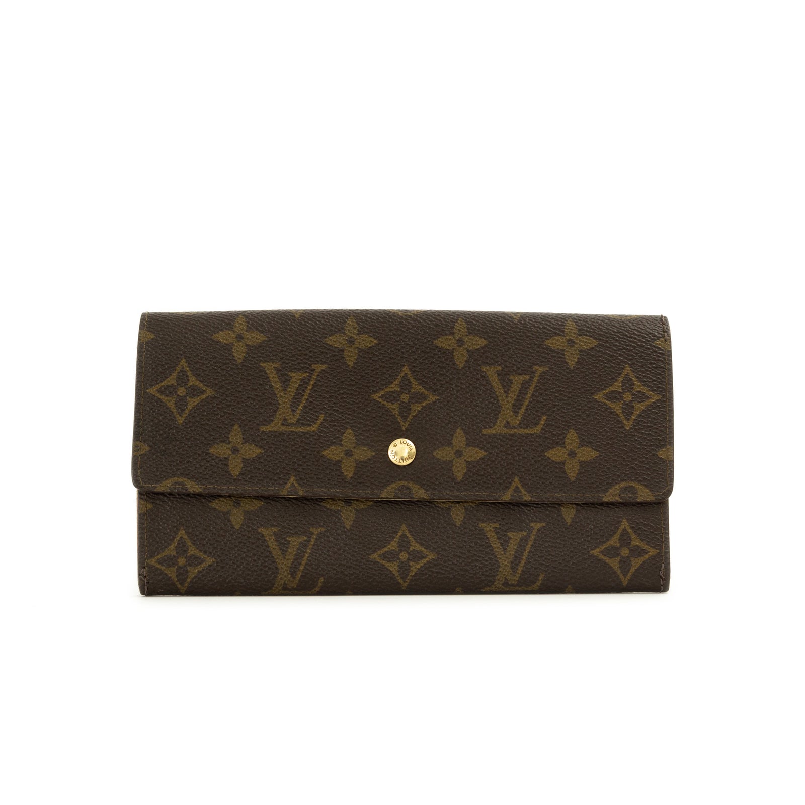 Louis Vuitton Sarah Wallet Monogram Brown in Coated Canvas with