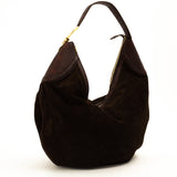 Suede Horsebit Glam Hobo Bag