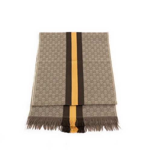 GG Monogram Wool/Silk Scarf Unisex