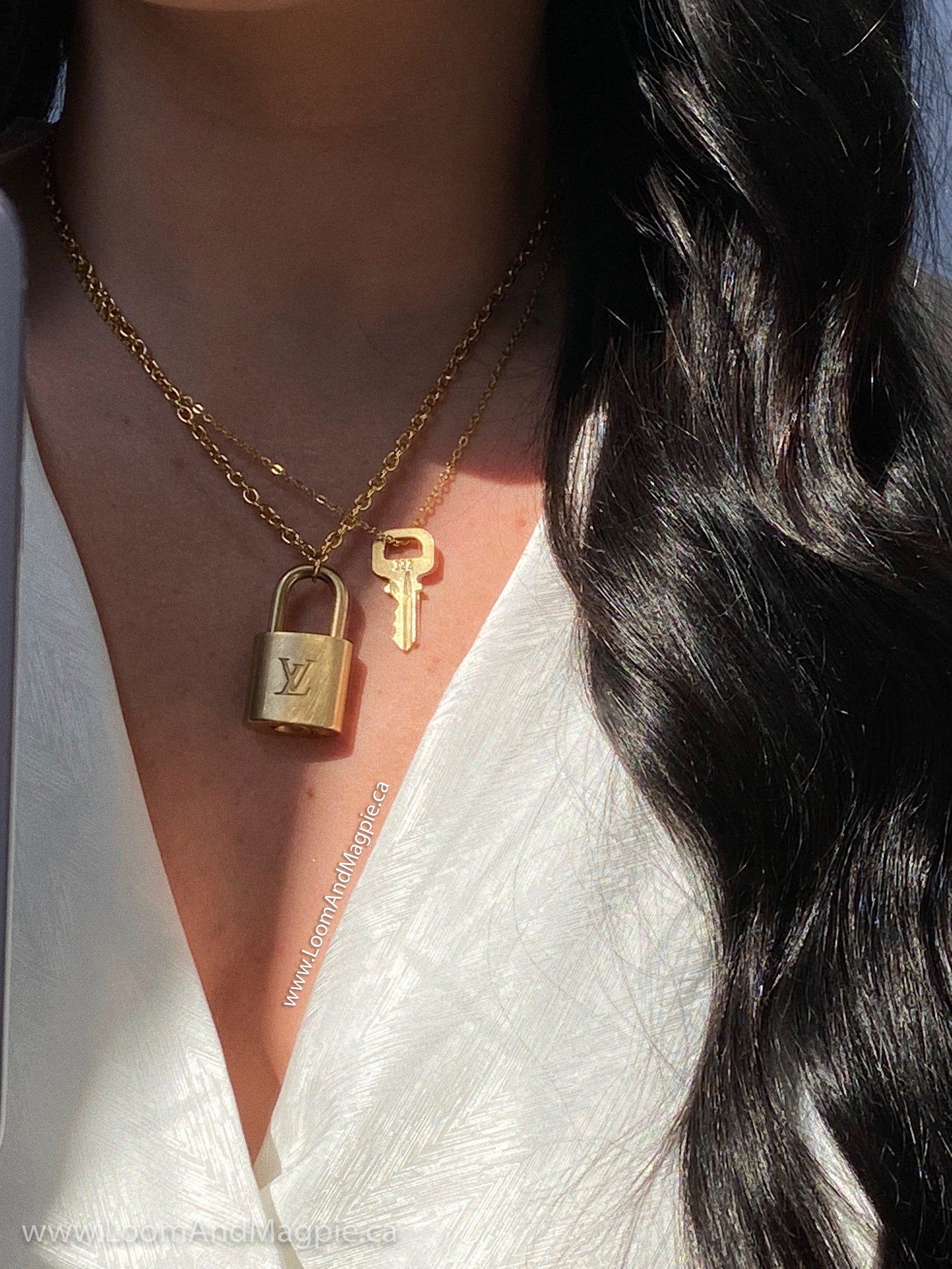 LV Lock and Key Fob Necklace