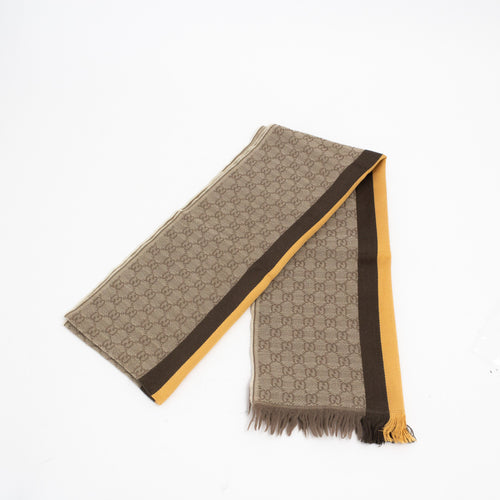 GG Monogram Wool/Silk Scarf Unisex