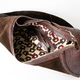 Suede Horsebit Glam Hobo Bag