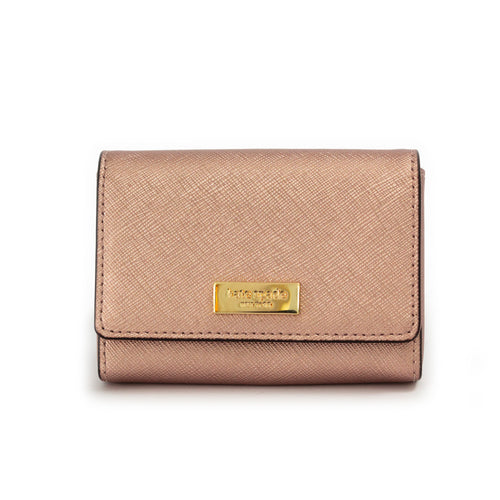 Small Rose Gold Saffiano Card Holder