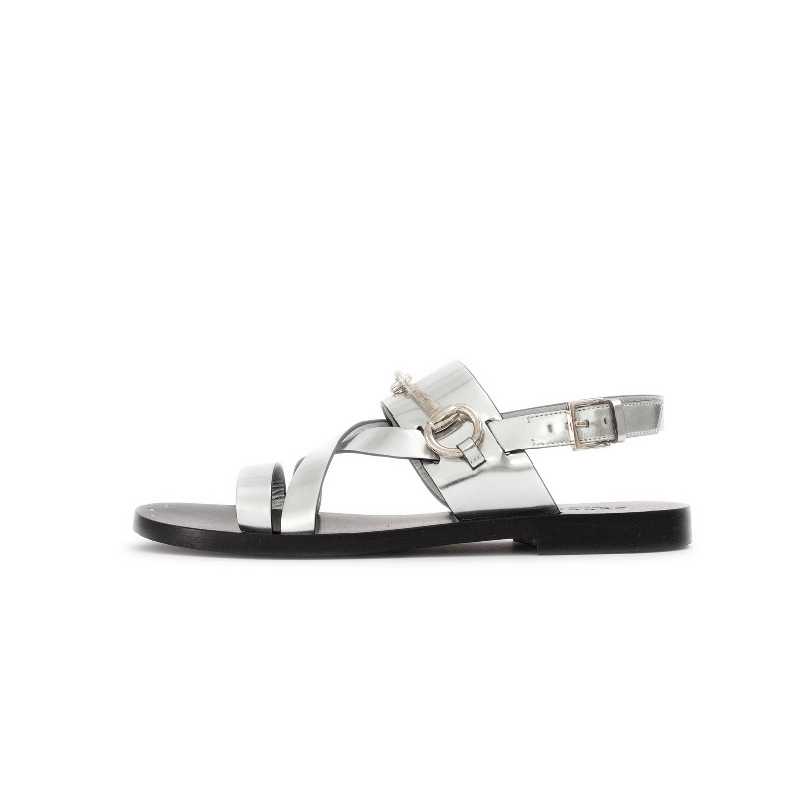 Horsebit Silver Sandals