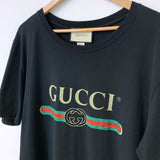 Unisex Oversize Washed T-shirt with Gucci Logo