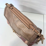 Dusty Rose Alligator Print Shoulder Bag