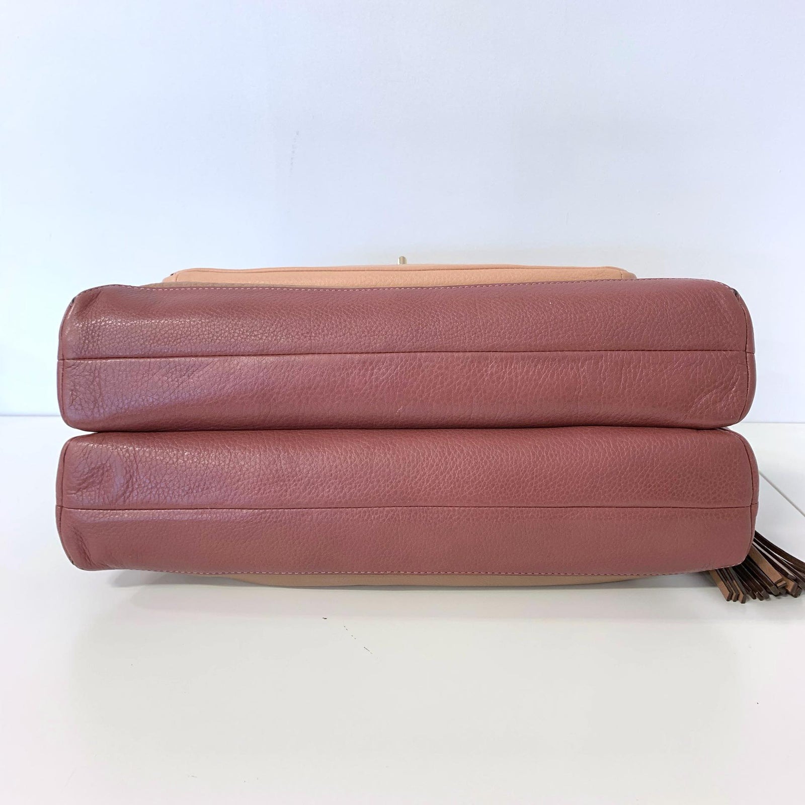Dusty Rose Alligator Print Shoulder Bag