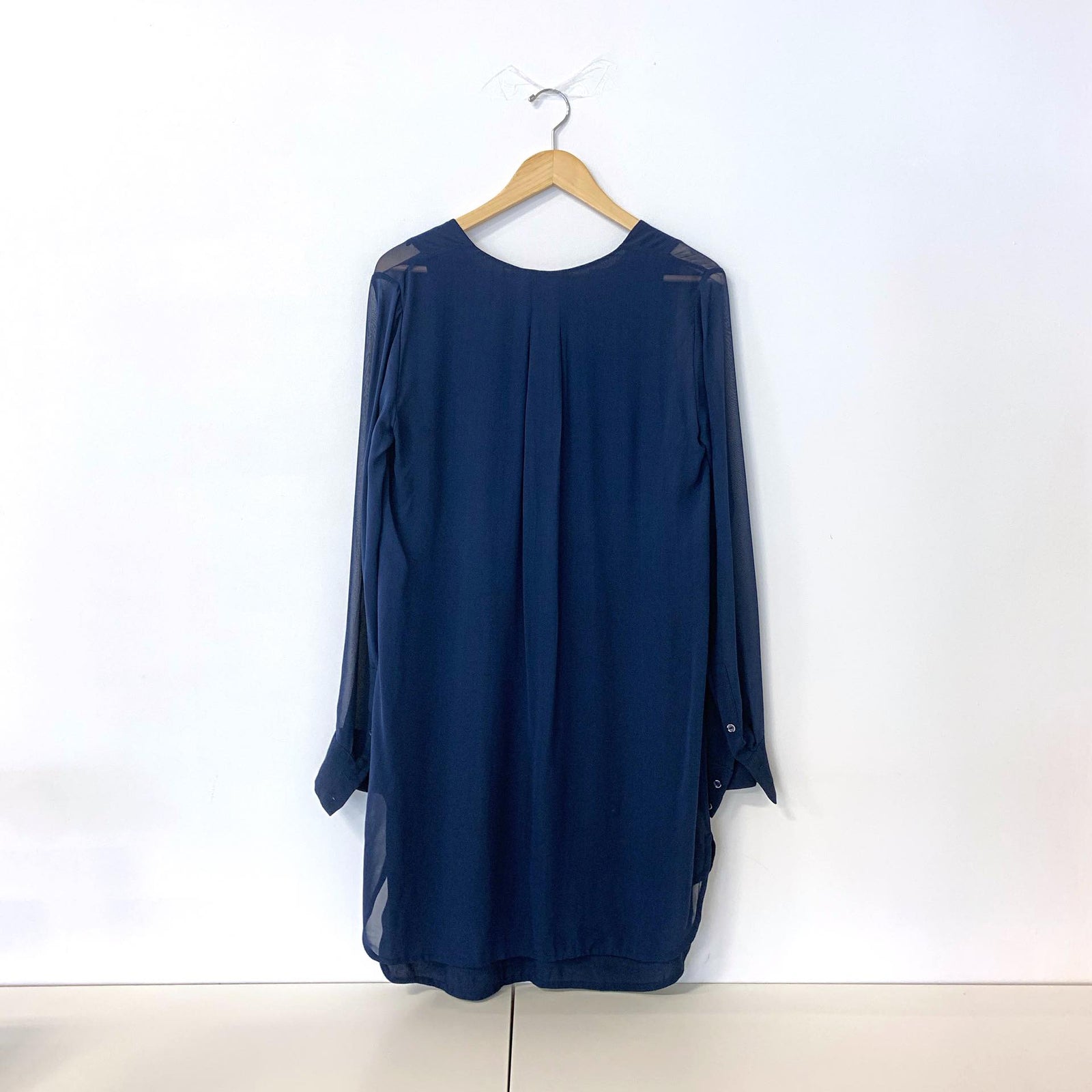 Blue Longsleeve Silk Dress