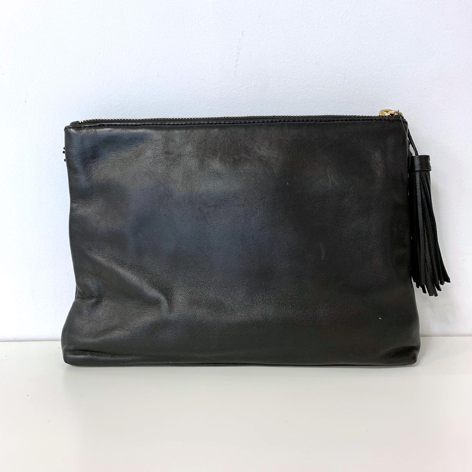 Black Leather Clutch