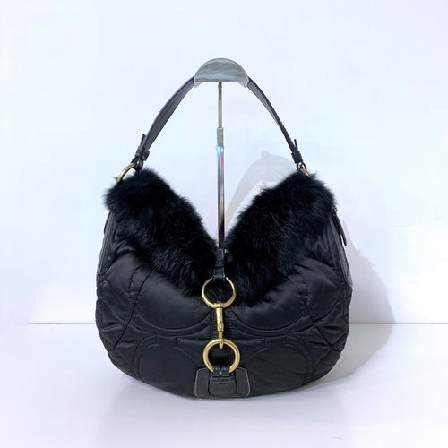 Hobo Bag with Fur