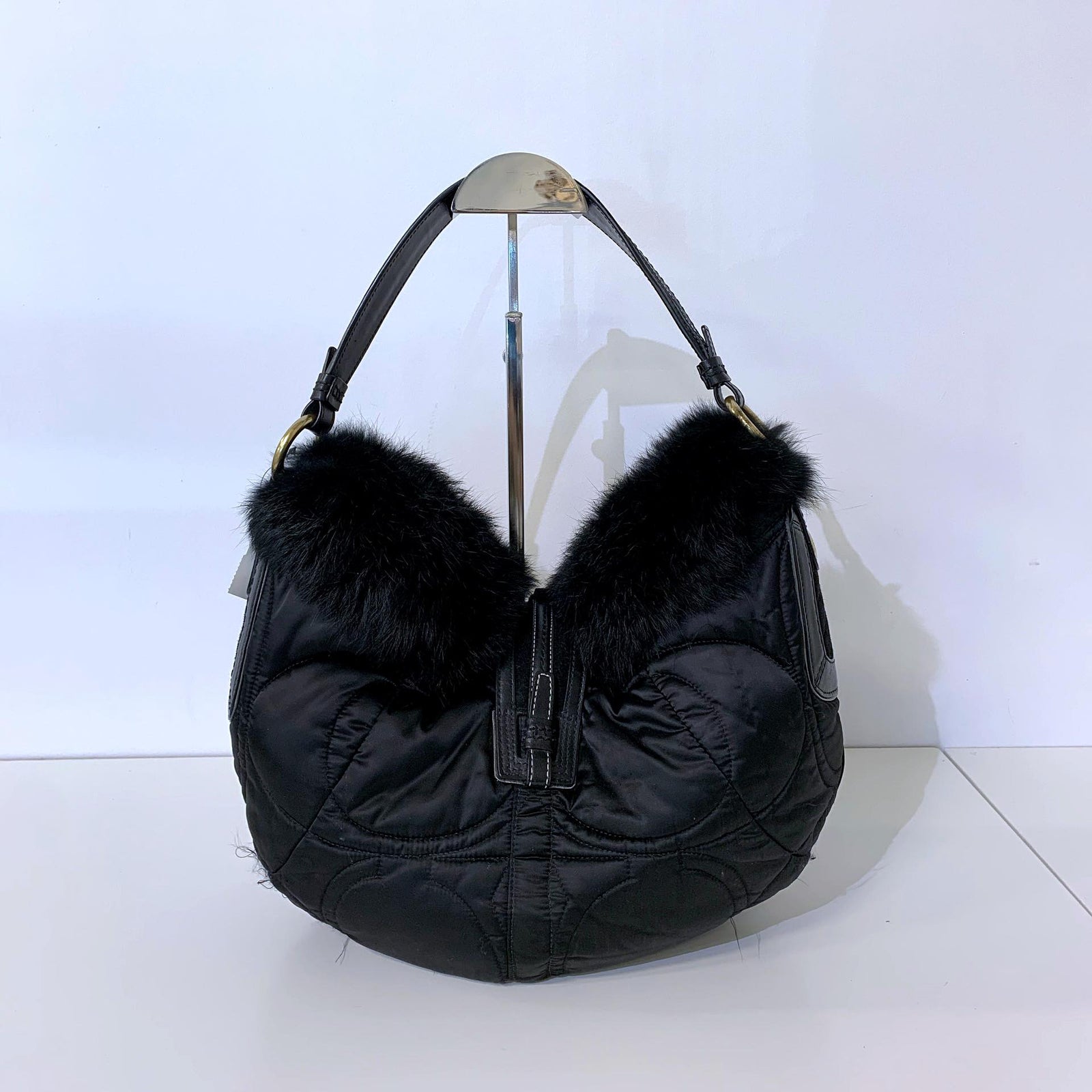 Hobo Bag with Fur