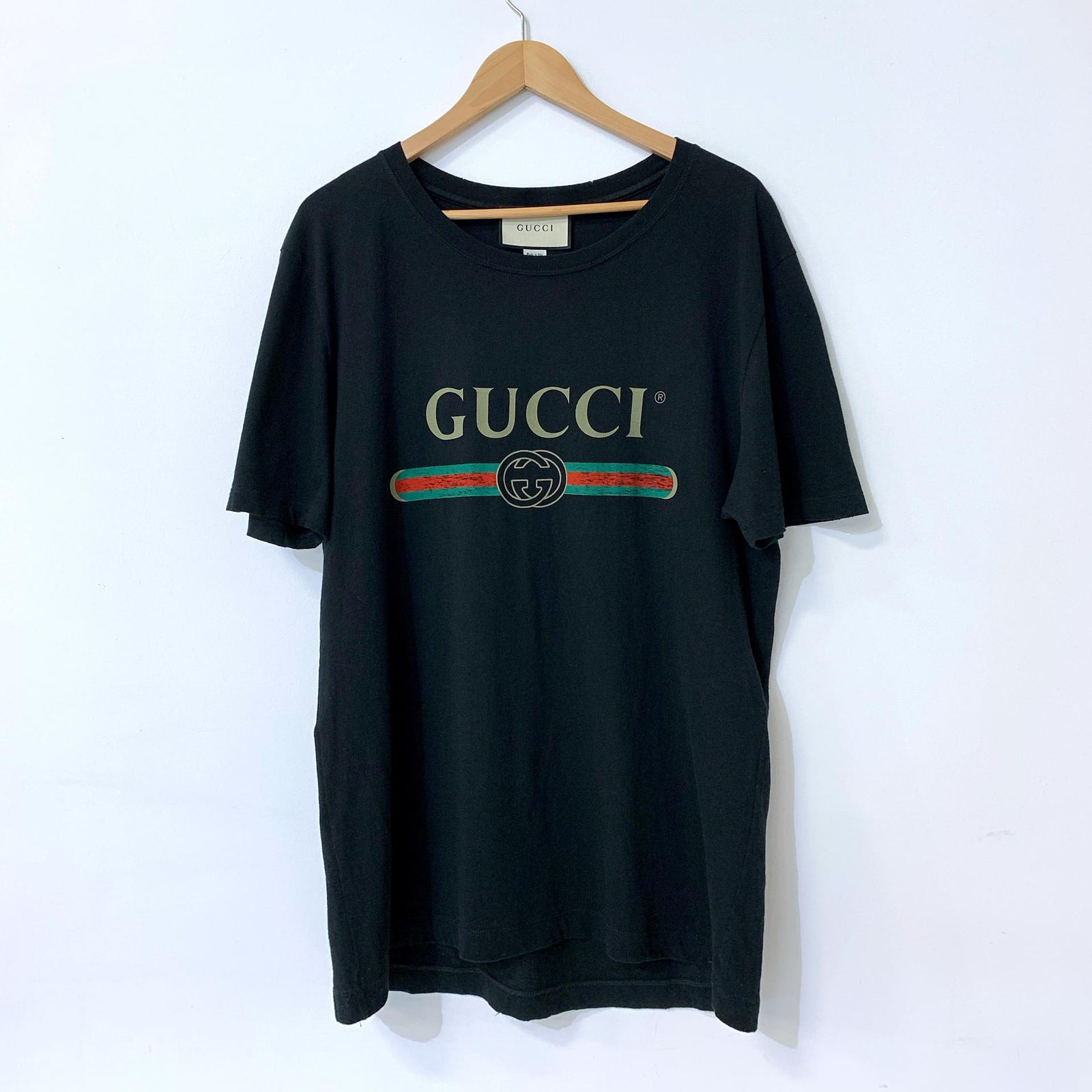 Unisex Oversize Washed T-shirt with Gucci Logo