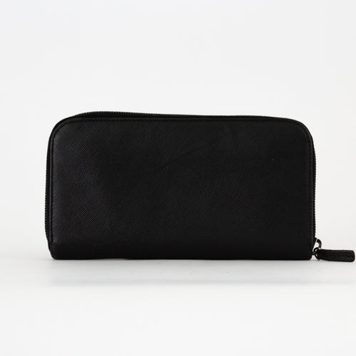 Black Saffiano Zip Around Wallet