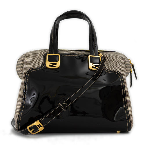 Woven Patent Leather Bag