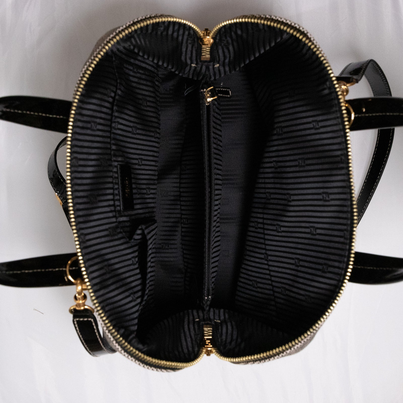Woven Patent Leather Bag