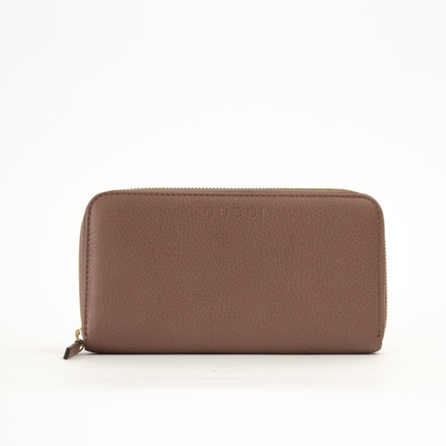 Pebbled Calfskin Zipper Wallet