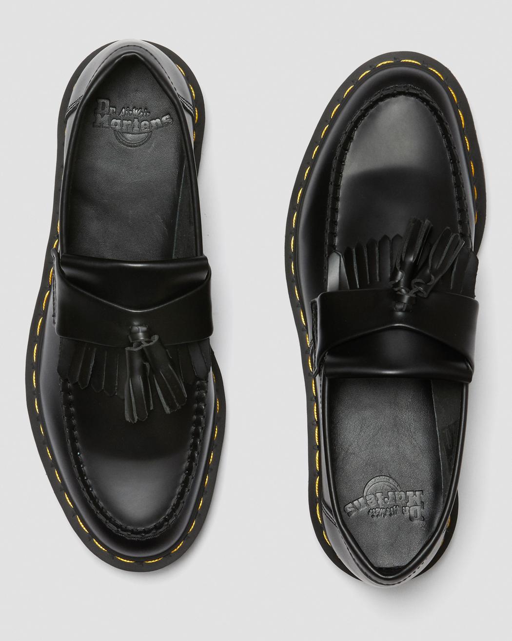 Adrian Yellow Stitch Black Loafers