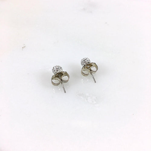 6mm White Stud Earrings