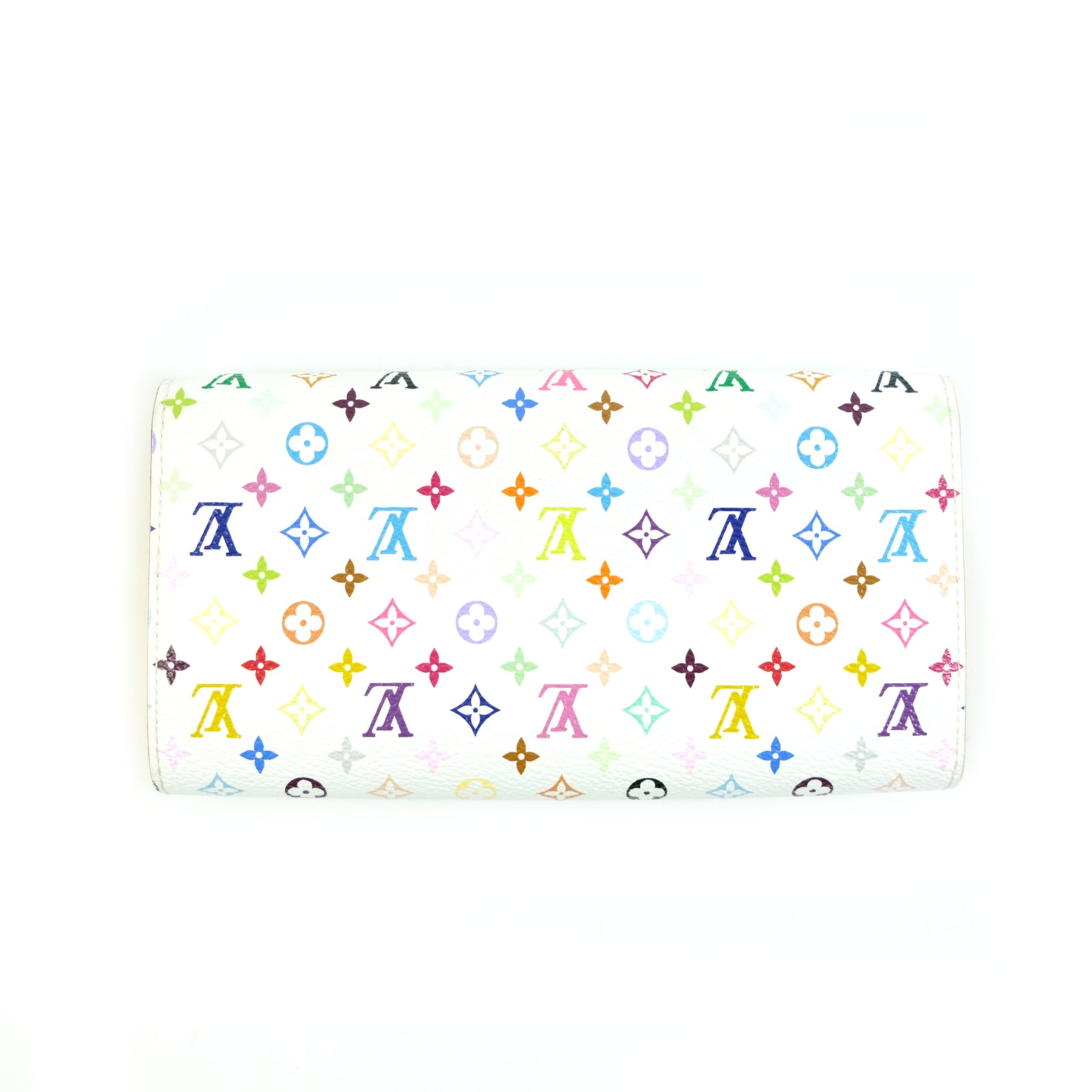 Louis Vuitton White Pink Sarah Takashi Murakami Monogram Multicolore Wallet