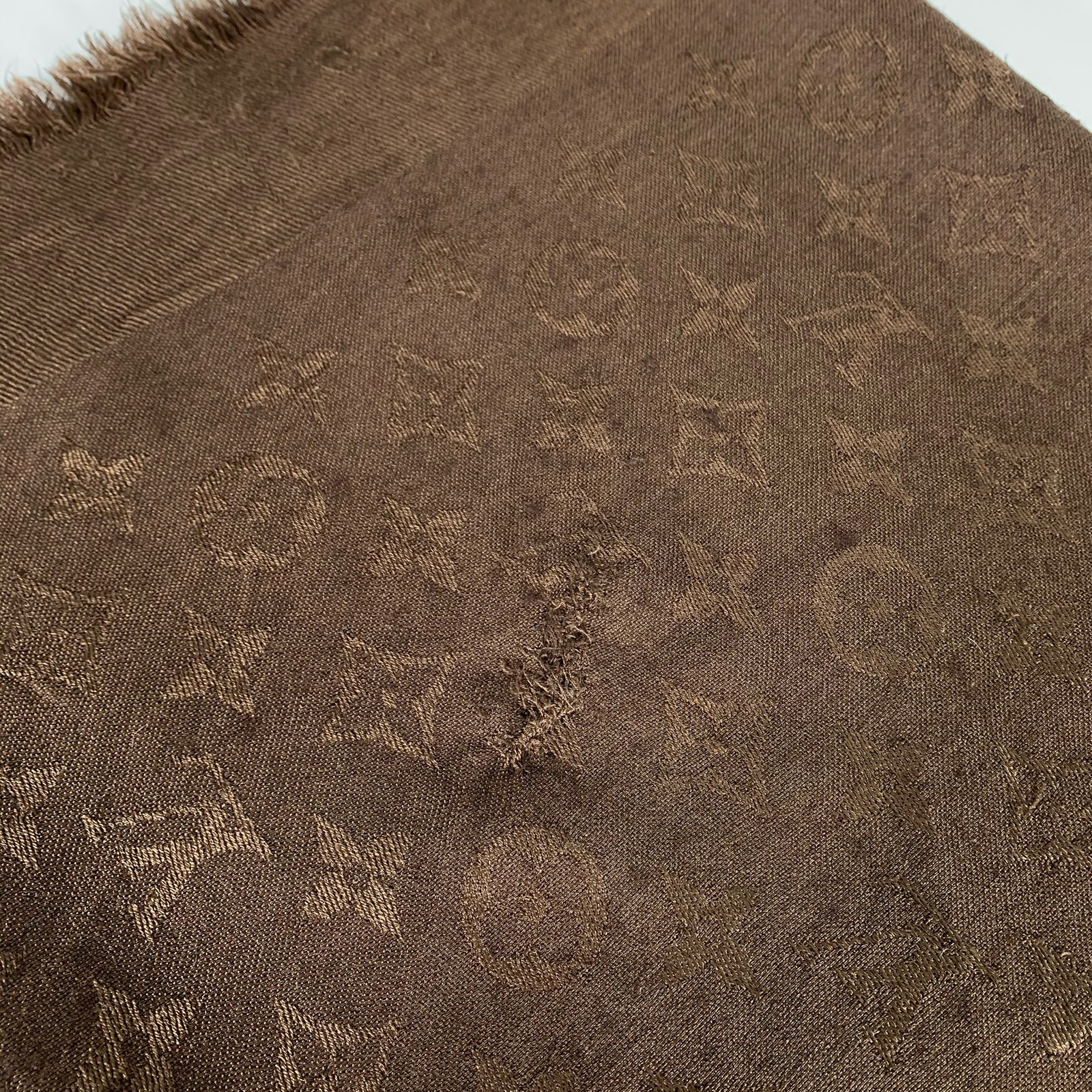 Monogram Brown Silk/Wool Scarf