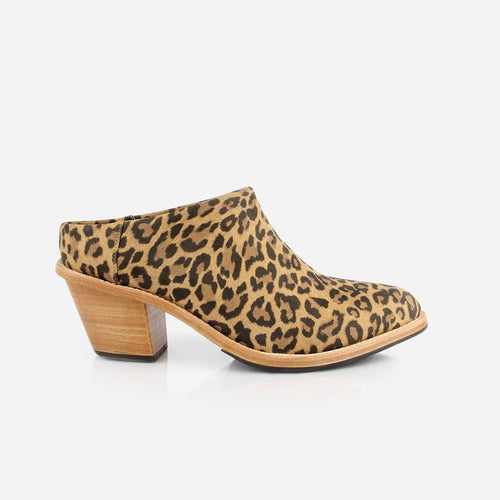 Leopard Heeled Mule