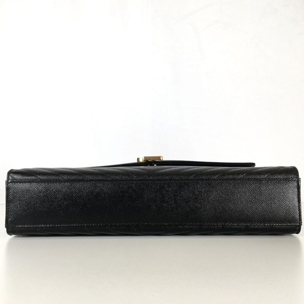 Grain De Poudre Matelasse Chevron Large Monogram Envelope Satchel