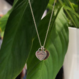 Double Heart Tag Pendant with Rubedo Metal