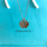 Double Heart Tag Pendant with Rubedo Metal