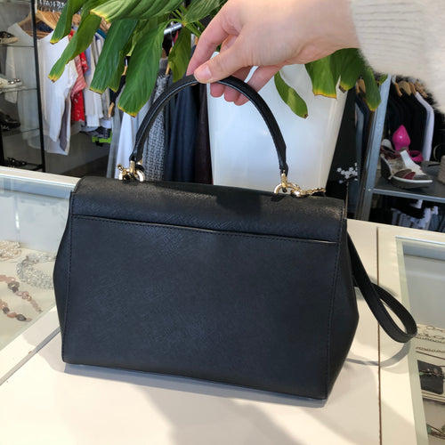 Black Saffiano Satchel