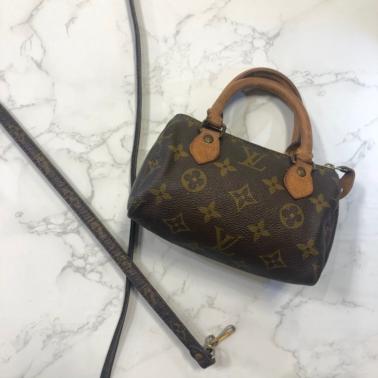 LOUIS VUITTON AUTHENTIC VINTAGE MINI HL SPEEDY MONOGRAM IN MINT CONDITION