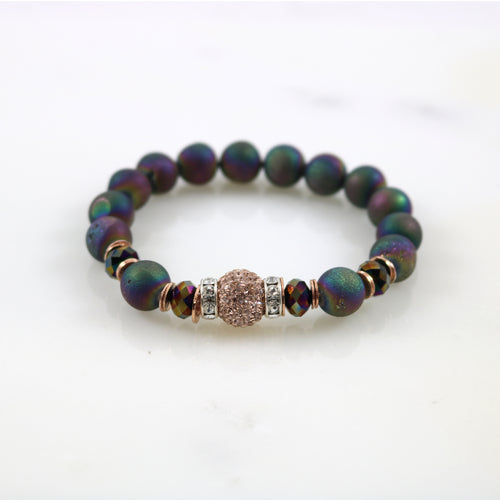 Electroplated Agate Bracelet