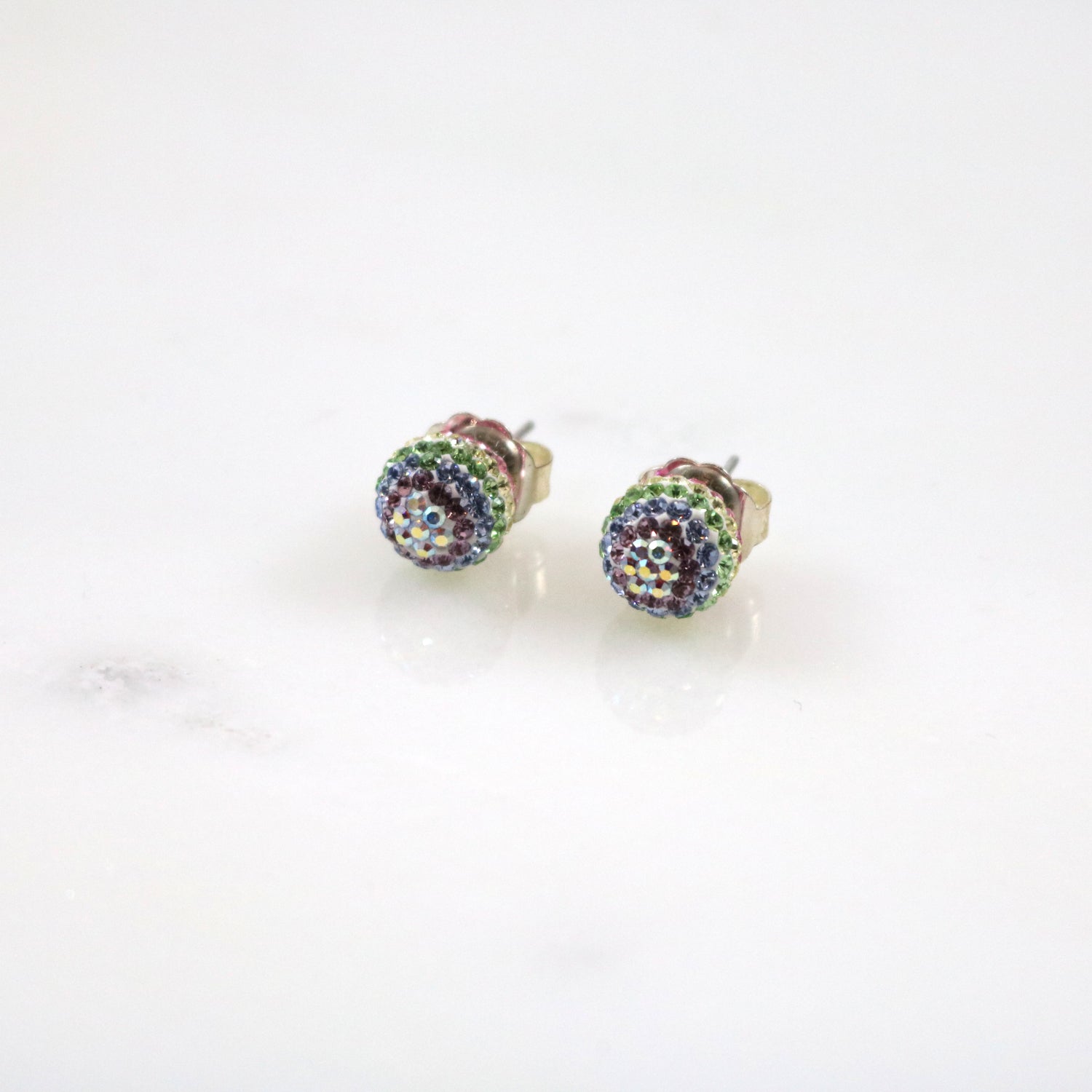 10mm Rainbow Stud Earrings